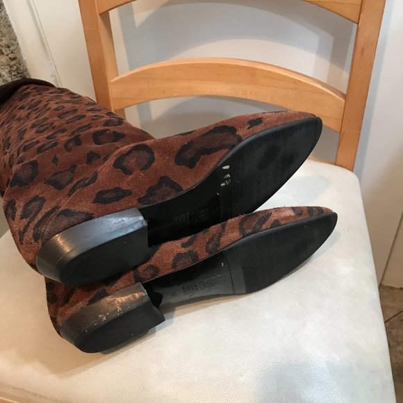 Vero Cuoio Animal Print Suede Leather Over-the-knee boots - Picture 5 of 6